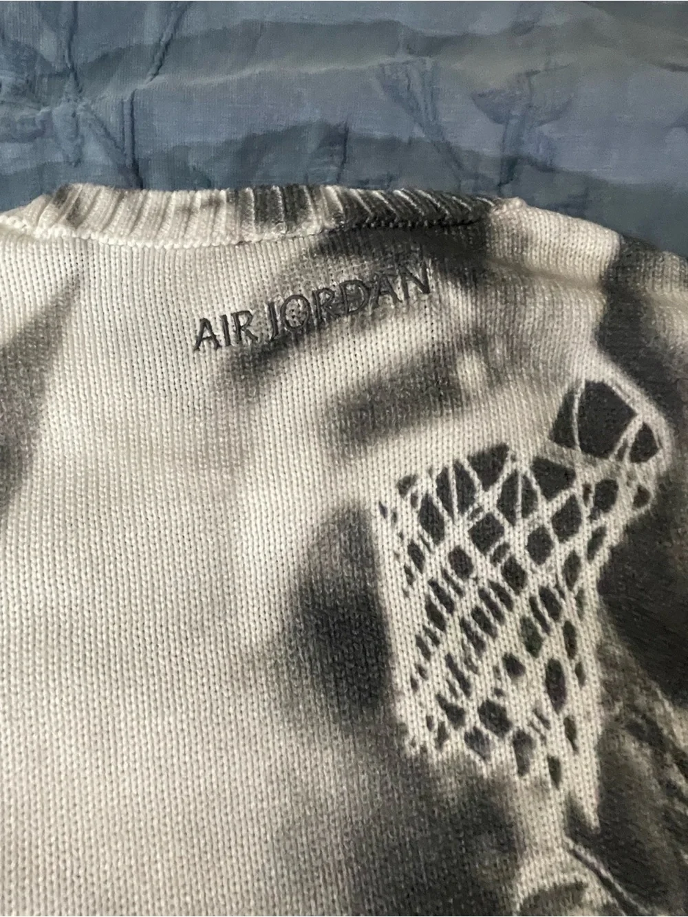 Jordan Black and White Basketball Graphic Crewneck Sweater
